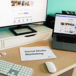 Stylish workspace with laptop and monitor for social media marketing. — Step-by-Step Guide to Purchasing Authentic Instagram